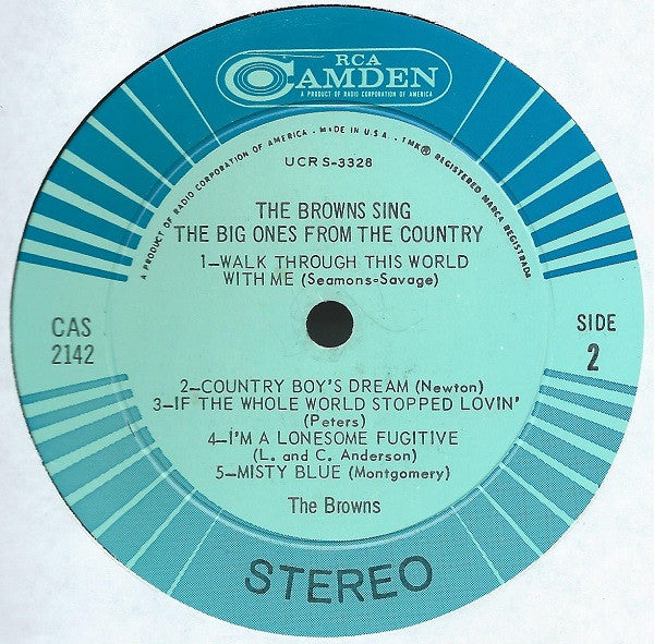 Browns (3), The : Sing The Big Ones From The Country (LP,Album,Stereo)