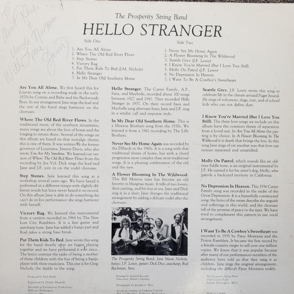 Prosperity String Band, The : Hello Stranger (LP,Album)