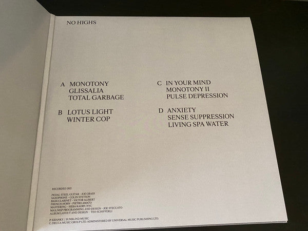 Tim Hecker : No Highs (LP,45 RPM,Album,Stereo)