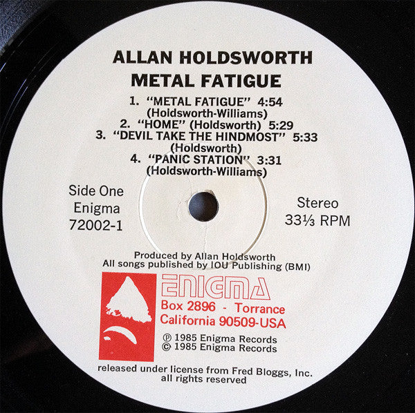 Allan Holdsworth With I.O.U. (3) : Metal Fatigue (LP,Album)