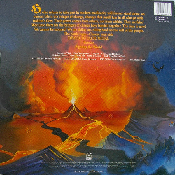 Manowar : Fighting The World (LP,Album,Stereo)
