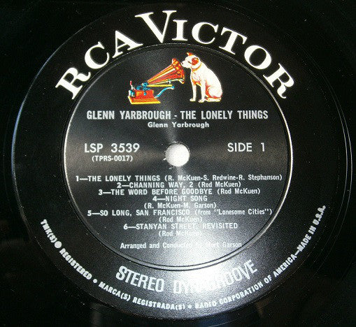 Glenn Yarbrough : The Lonely Things (LP,Stereo)