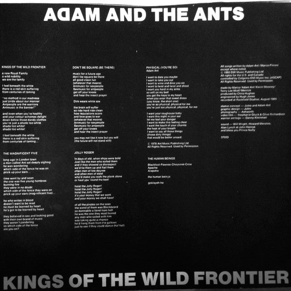 Adam And The Ants : Kings Of The Wild Frontier (LP,Album)
