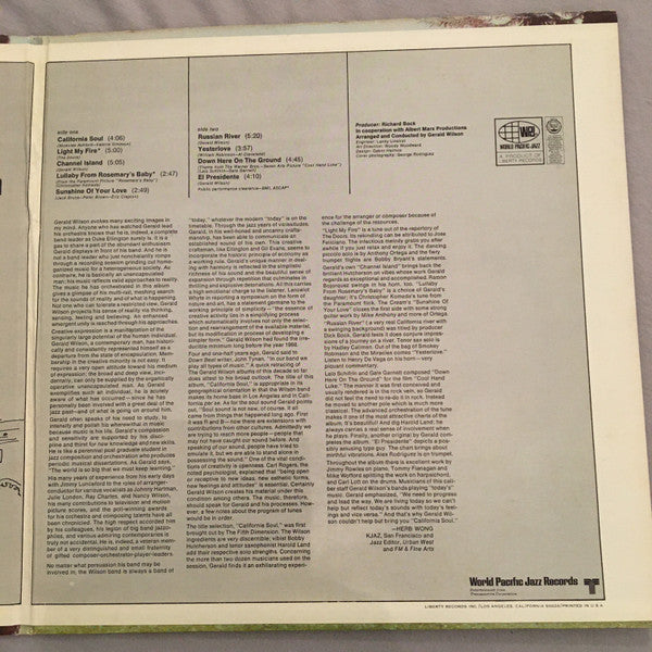Gerald Wilson Orchestra : California Soul (LP,Stereo)