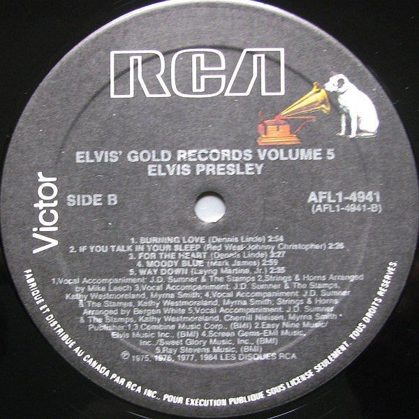 Elvis Presley : Elvis' Gold Records Volume 5 (LP,Compilation)