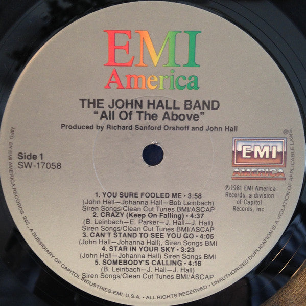 John Hall Band, The : All Of The Above (LP,Album)