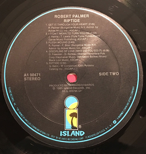 Robert Palmer : Riptide (LP,Album,Club Edition)