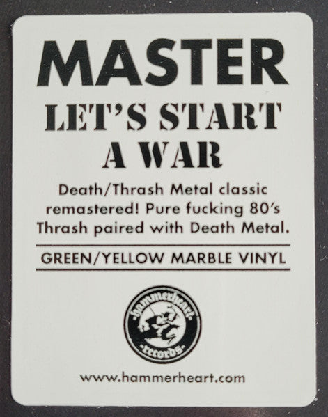 Master (2) : Let's Start A War (LP,Album,Limited Edition,Reissue,Remastered)