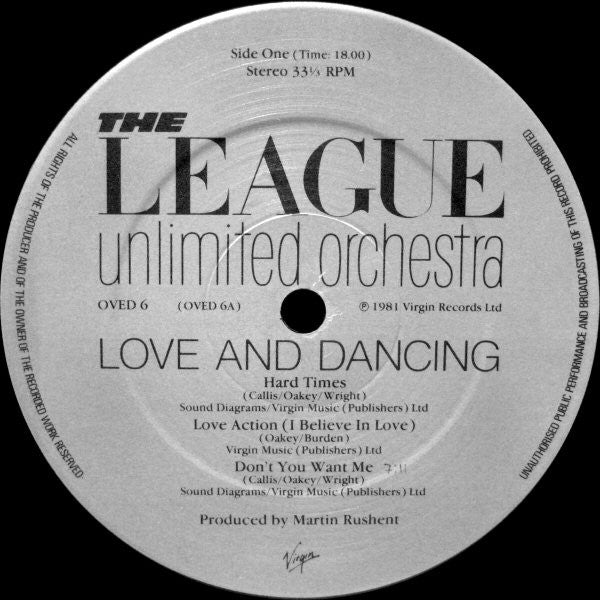 League Unlimited Orchestra, The : Love And Dancing (LP,Album,Mixed,Stereo)