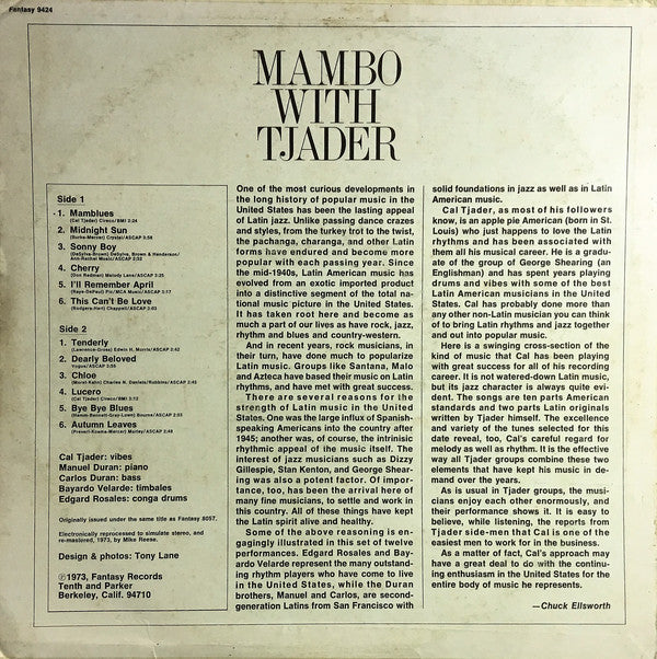 Cal Tjader : Mambo With Tjader (LP,Reissue,Remastered,Stereo)