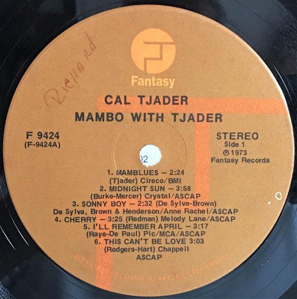Cal Tjader : Mambo With Tjader (LP,Reissue,Remastered,Stereo)