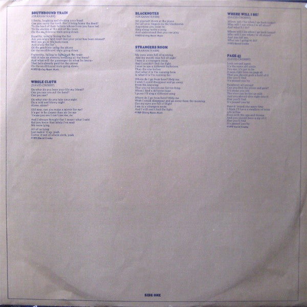 Crosby & Nash : Graham Nash / David Crosby (LP,Album)