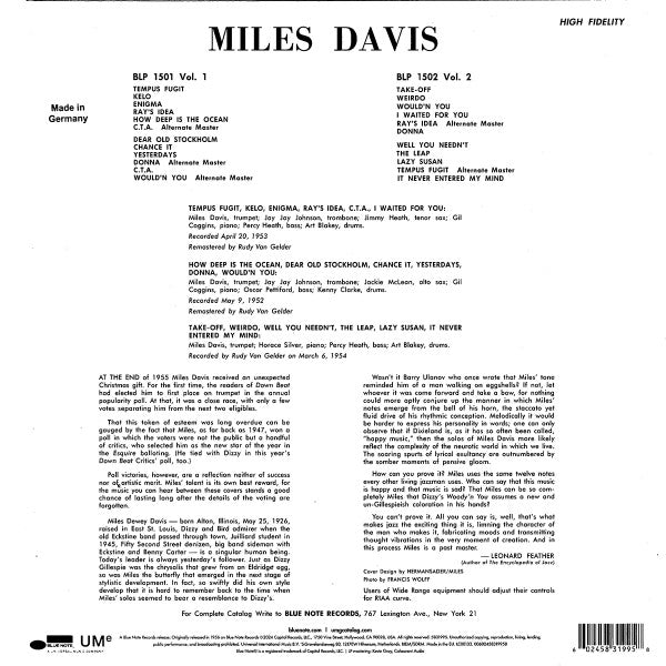 Miles Davis : Volume 2 (LP,Compilation,Reissue,Mono)