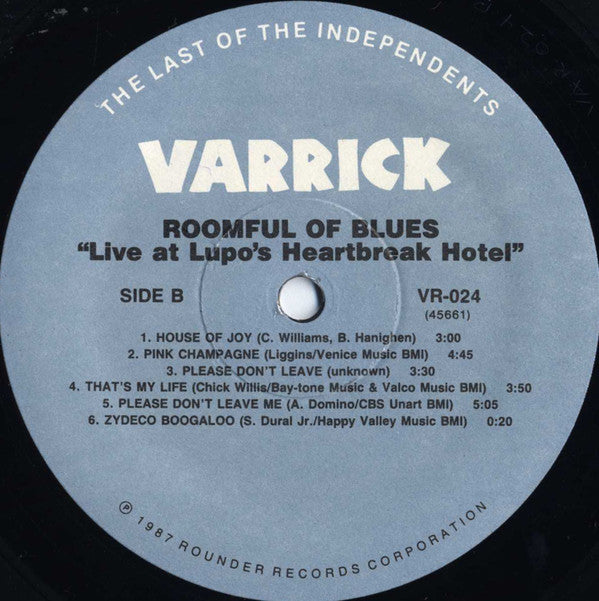 Roomful Of Blues : Live At Lupo's Heartbreak Hotel (LP,Album)