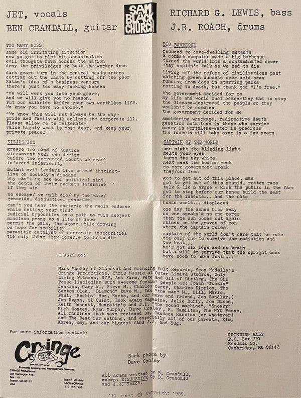 Sam Black Church : Unincorporated (7",33 ⅓ RPM)