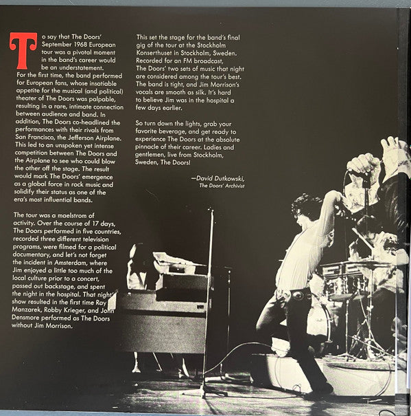 Doors, The : Live At Konserthuset, Stockholm, September 20th, 1968 (LP,Album,Record Store Day,Limited Edition,Numbered)