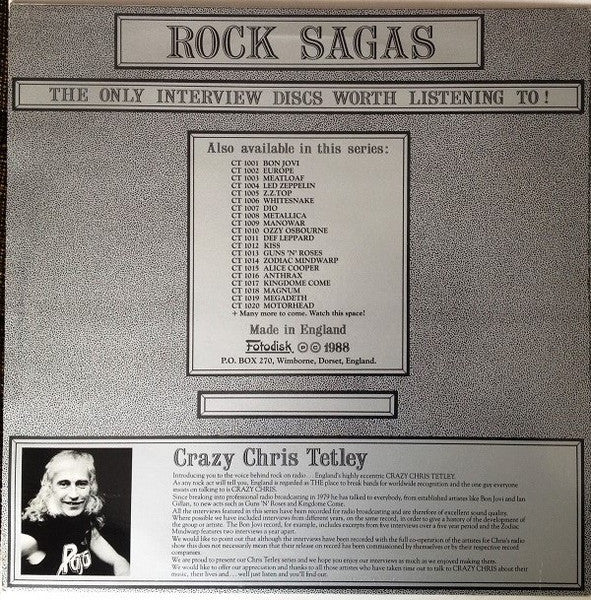 Guns N' Roses : The Chris Tetley Interviews (12",Picture Disc,Unofficial Release)