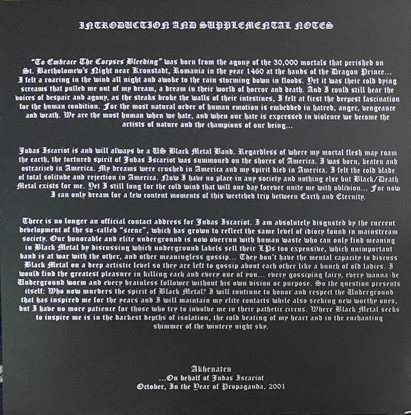 Judas Iscariot : To Embrace The Corpses Bleeding (LP,Album)