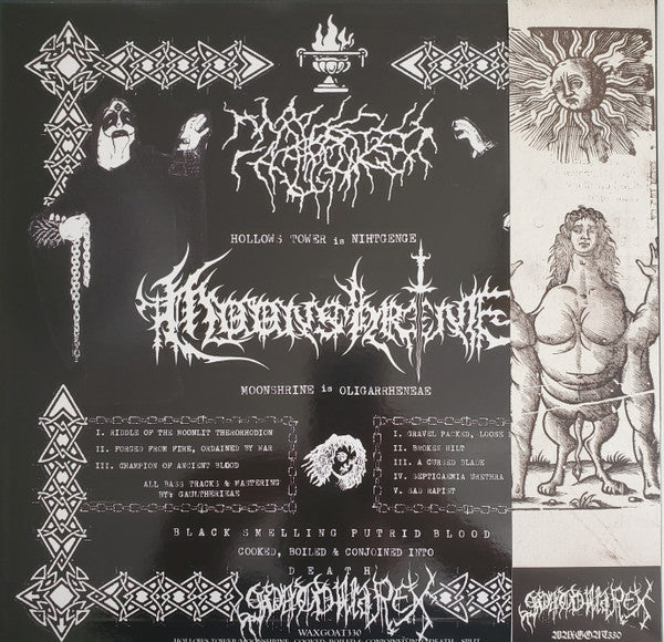 Hollows Tower / Moonshrine : Cooked, Boiled & Conjoined Into Death ...Split... (LP,Reissue)