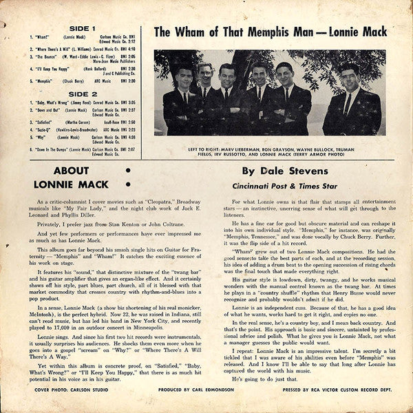 Lonnie Mack : The Wham Of That Memphis Man! (LP,Album,Mono)
