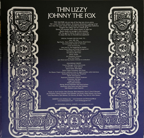 Thin Lizzy : Johnny The Fox 2024 Remix (LP,Album,Reissue)