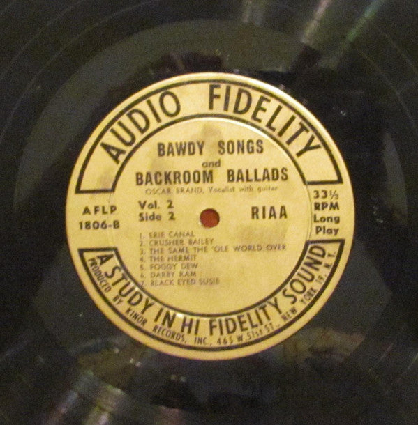 Oscar Brand : Bawdy Songs And Backroom Ballads - Vol. II (LP,Album)