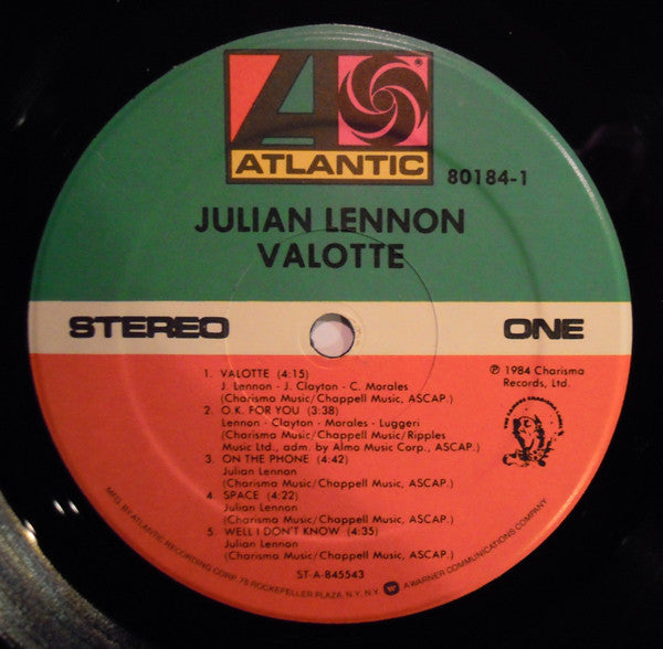 Julian Lennon : Valotte (LP,Album)