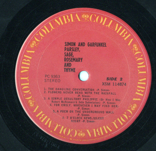 Simon & Garfunkel : Parsley, Sage, Rosemary And Thyme (LP,Album,Reissue)