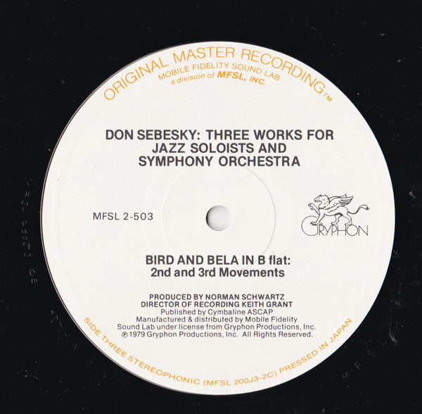Don Sebesky : Three Works For Jazz Soloists & Symphony Orchestra (LP,Album)