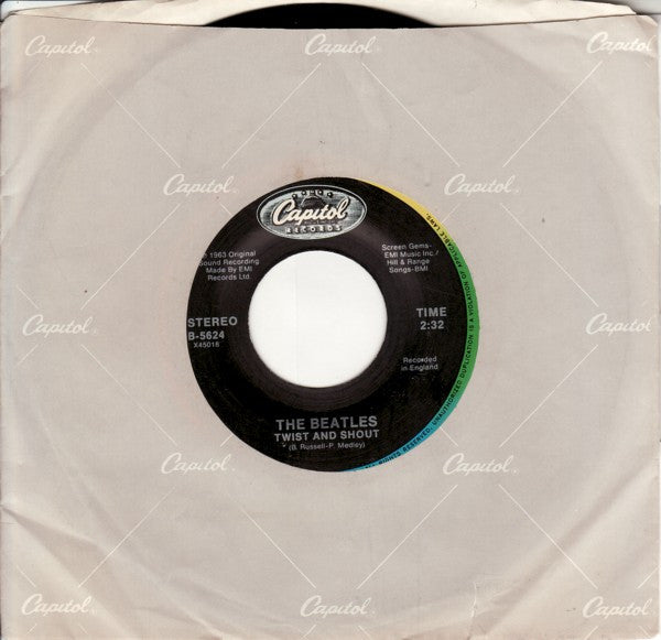 Beatles, The : Twist And Shout / There's A Place (7",45 RPM,Stereo,Single,Repress)
