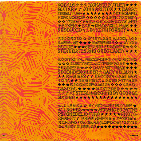 Psychedelic Furs, The : Mirror Moves (LP,Album)