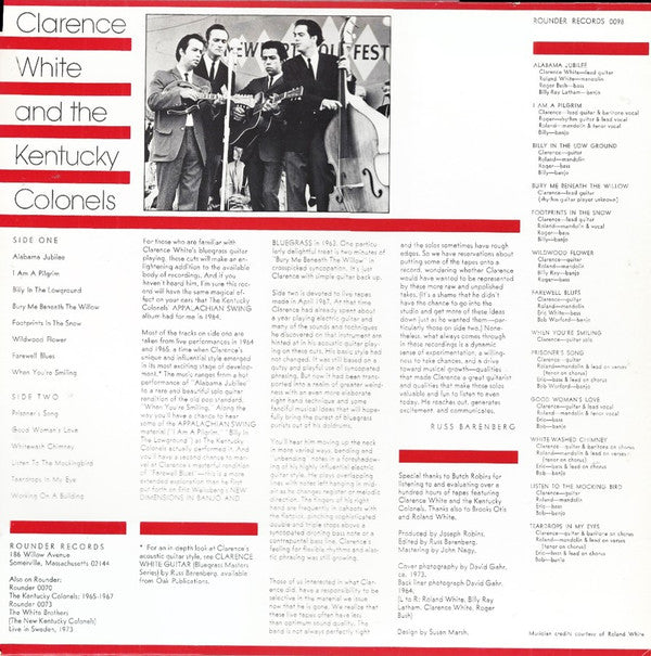 Clarence White (2) And Kentucky Colonels, The : Clarence White And The Kentucky Colonels (LP,Album)