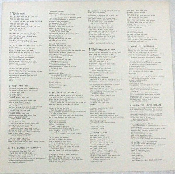 Led Zeppelin = Led Zeppelin : Untitled = レッド・ツェッペリン IV (LP,Album)