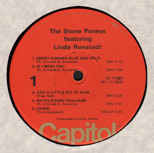 Stone Poneys, The Featuring Linda Ronstadt : The Stone Poneys Featuring Linda Ronstadt (LP,Album,Reissue)