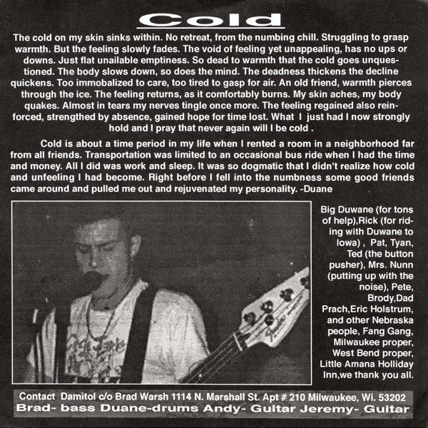 Various : Hope For Us: A Compilation Of Four Wisconsin Bands (7",33 ⅓ RPM)