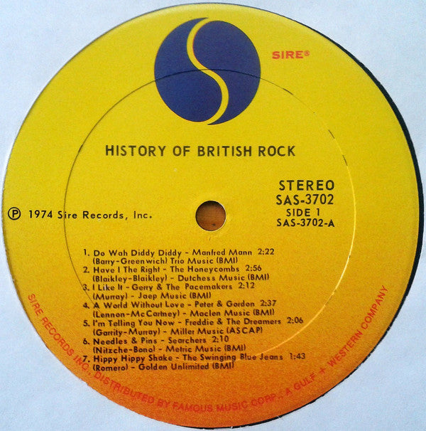 Various : History Of British Rock (LP,Compilation)
