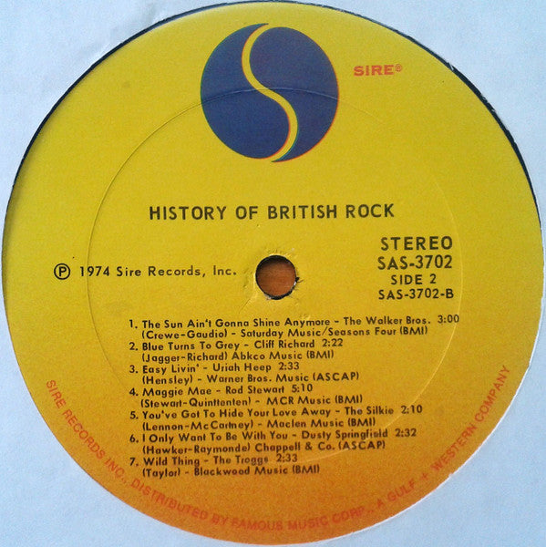 Various : History Of British Rock (LP,Compilation)