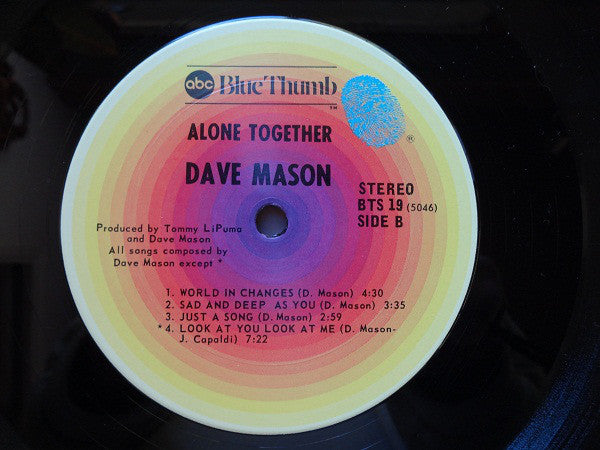 Dave Mason : Alone Together (LP,Album,Reissue)