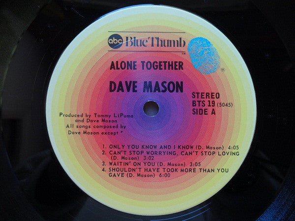 Dave Mason : Alone Together (LP,Album,Reissue)