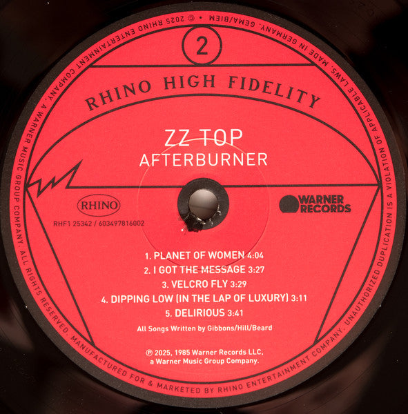 ZZ Top : Afterburner (LP,Album,Limited Edition,Reissue,Remastered)