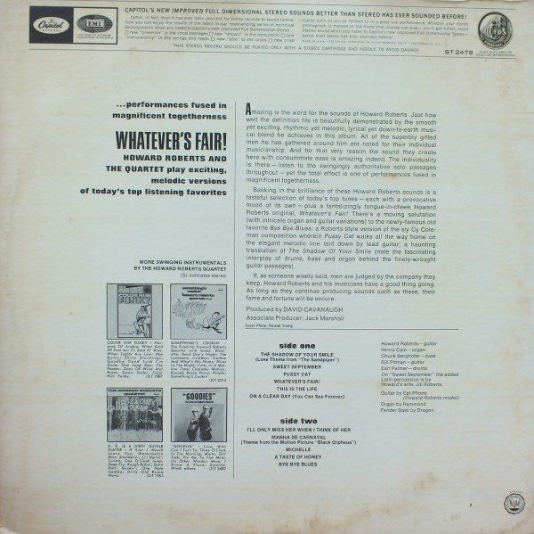 Howard Roberts Quartet, The : Whatever's Fair (LP,Album,Stereo)