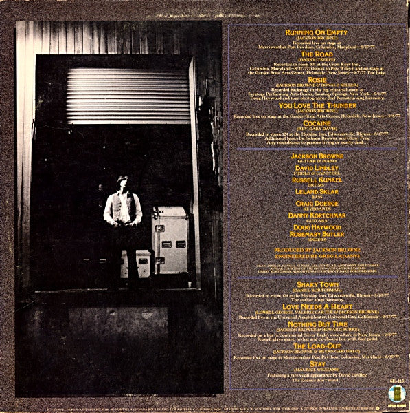 Jackson Browne : Running On Empty (LP,Album,Stereo)