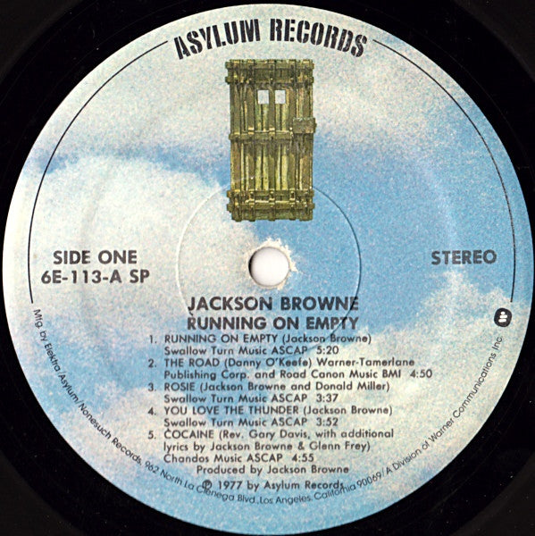 Jackson Browne : Running On Empty (LP,Album,Stereo)