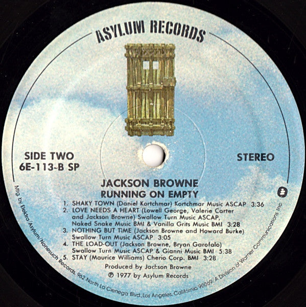 Jackson Browne : Running On Empty (LP,Album,Stereo)