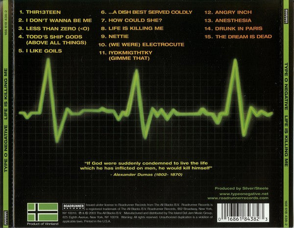 Type O Negative : Life Is Killing Me (Album)