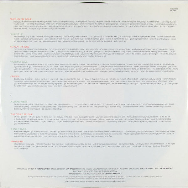 Cars, The : Shake It Up (LP,Album,Club Edition)