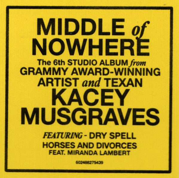 Kacey Musgraves : Middle Of Nowhere (LP,Album)