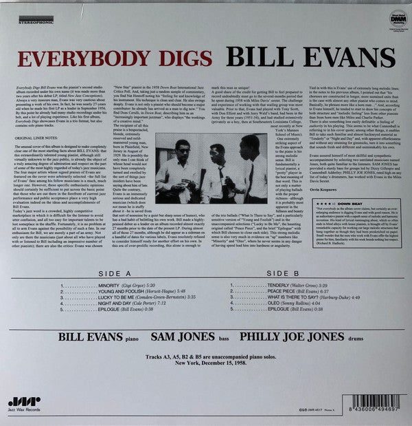 Bill Evans Trio, The : Everybody Digs Bill Evans (LP,Album,Reissue,Stereo)