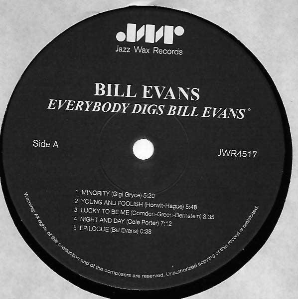 Bill Evans Trio, The : Everybody Digs Bill Evans (LP,Album,Reissue,Stereo)