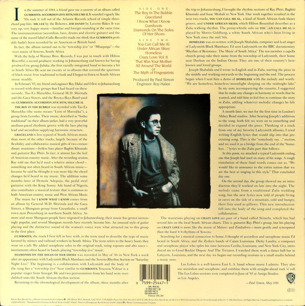 Paul Simon : Graceland (LP,Album,Stereo)